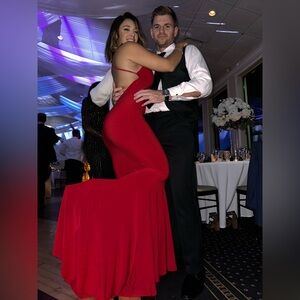 Norma Kamali Striking Red Maxi Dress